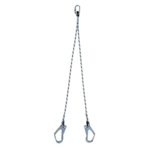 KI231 Çift Kollu Statik Halatlı Lanyard Büyük Kancalı