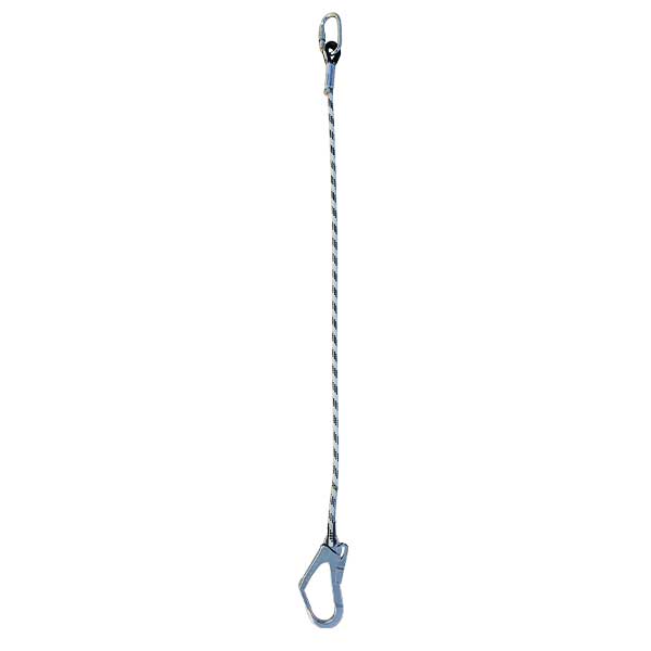 KI288 Kemer Sabitleme Halatı Statik Lanyard Karabinalı ve Büyük Kancalı